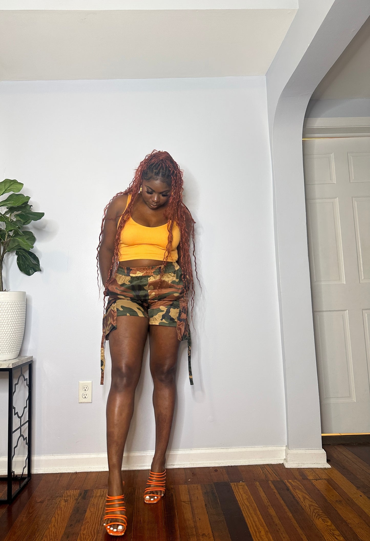 BaeSic Orange Ribbed Tank