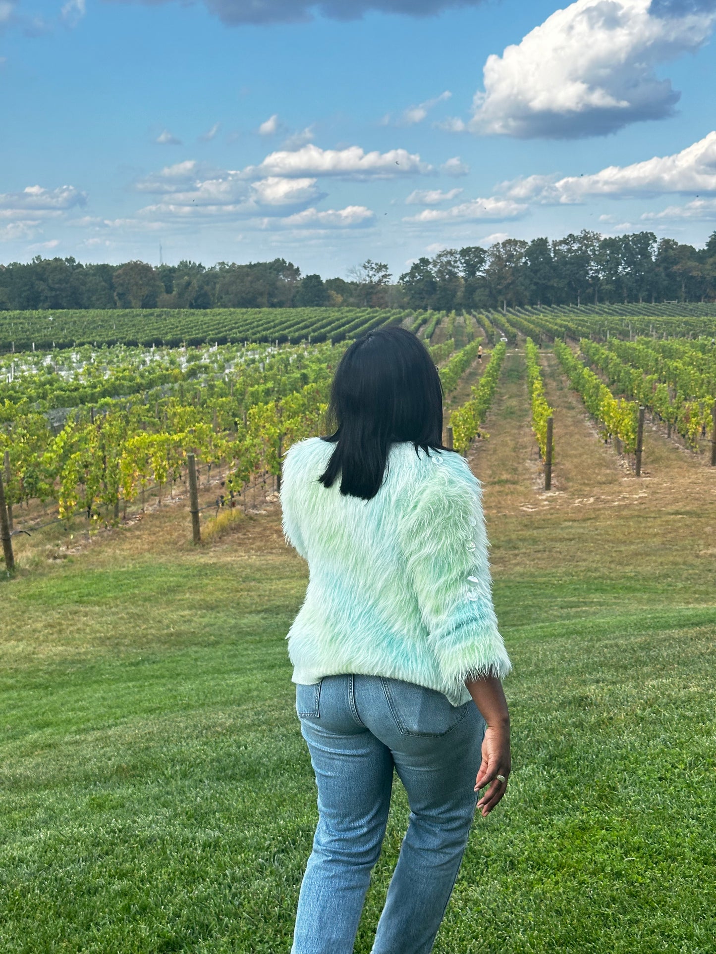 Tie Dye Green and Blue Cardigan