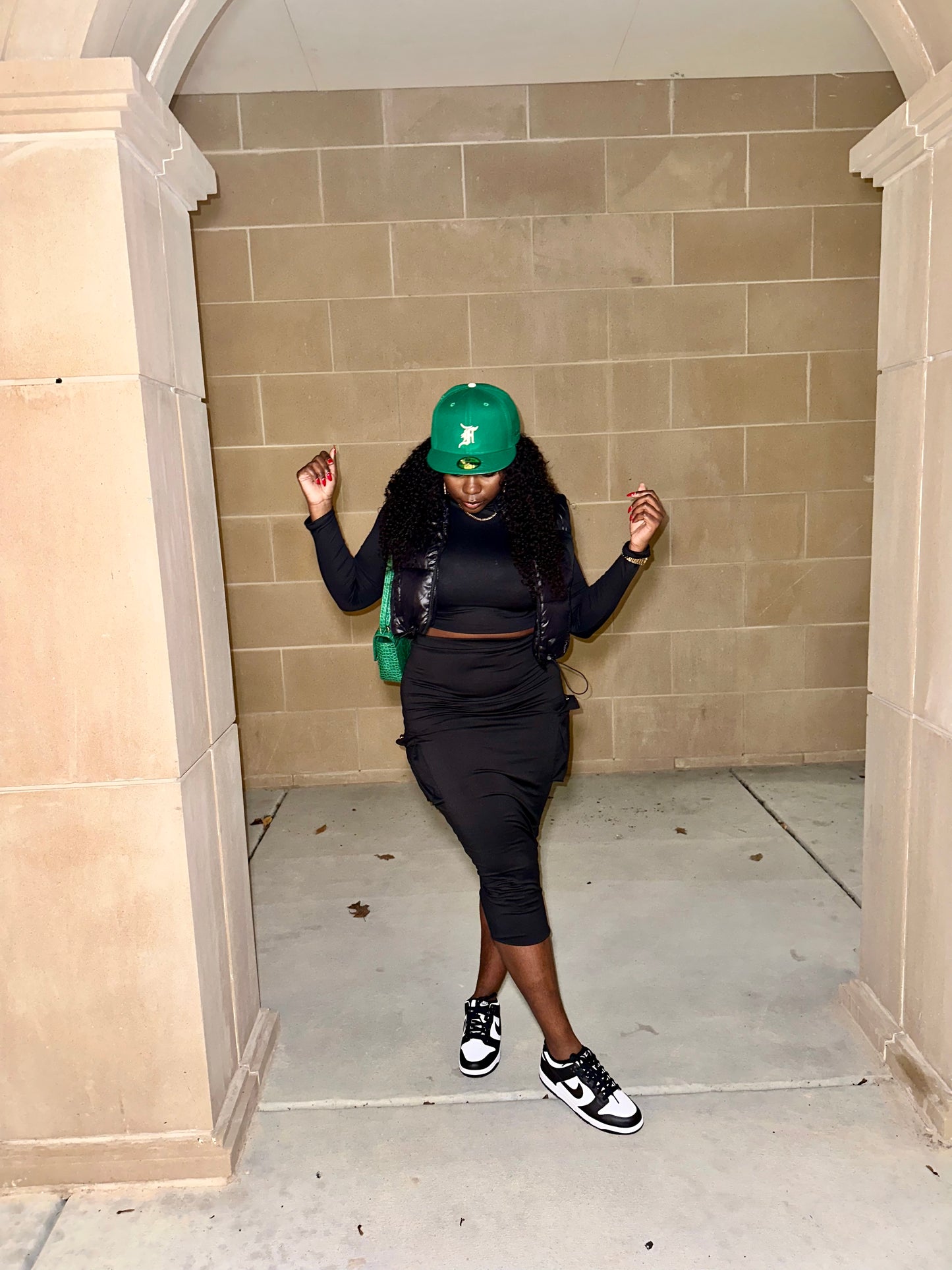 Worth It Black Cargo Skirt Set