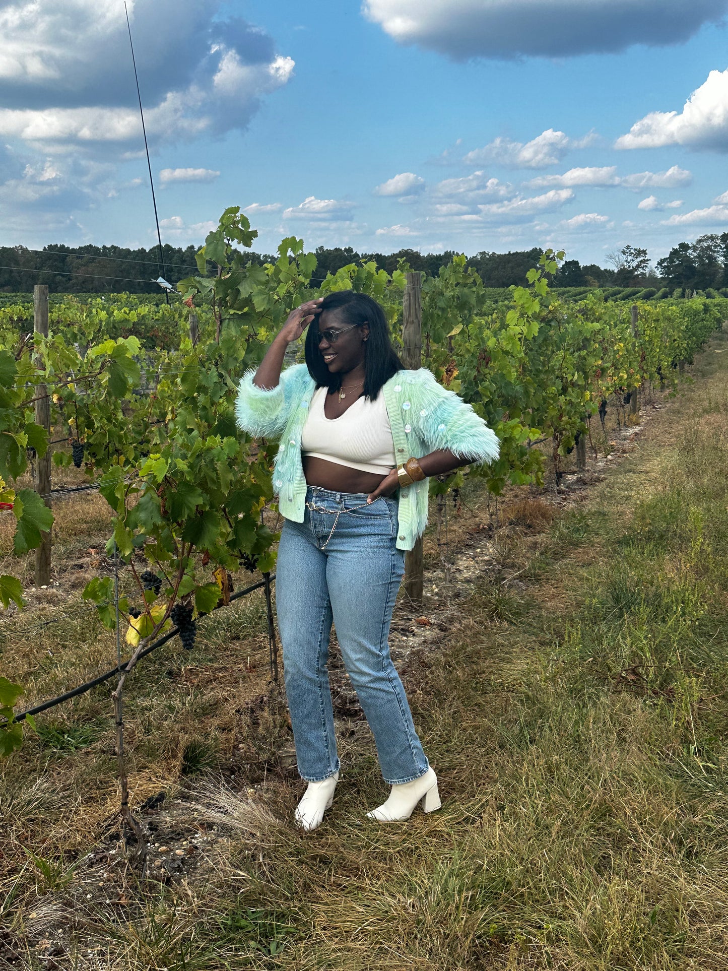 Tie Dye Green and Blue Cardigan