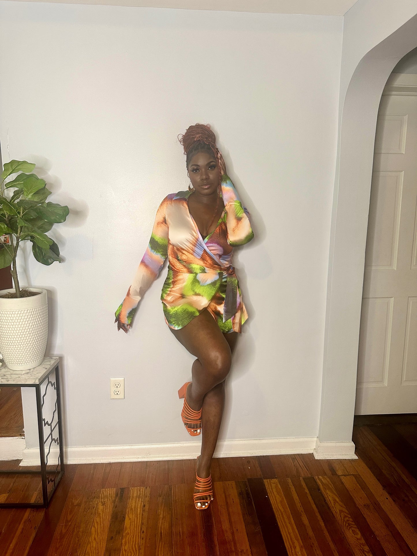 Housewife Printed Wrap Romper