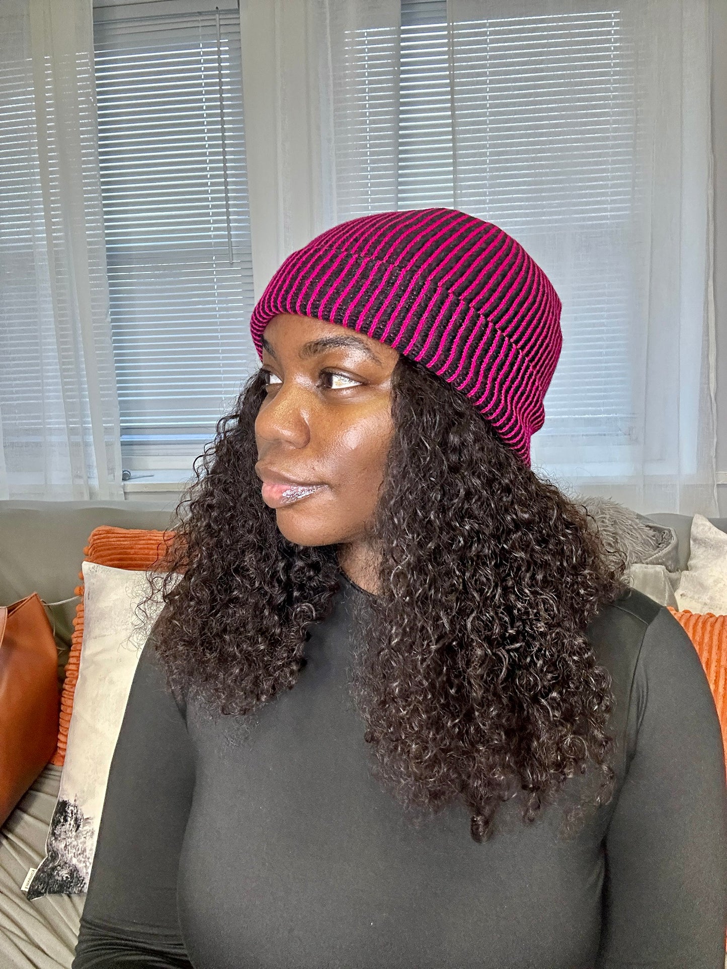 Two Is Better Beanie Hat Pink