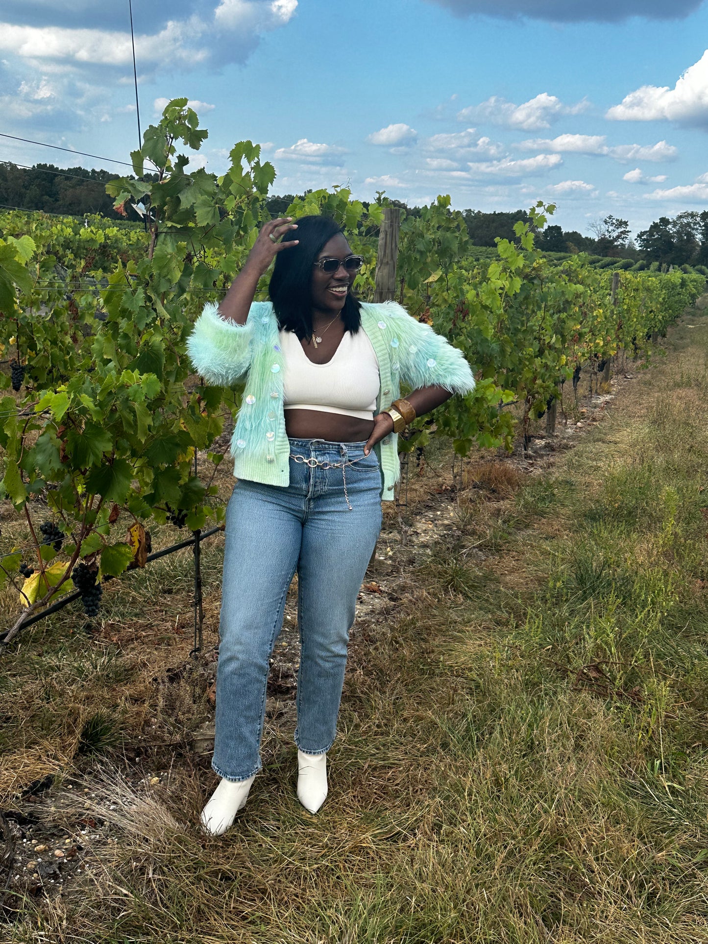 Tie Dye Green and Blue Cardigan