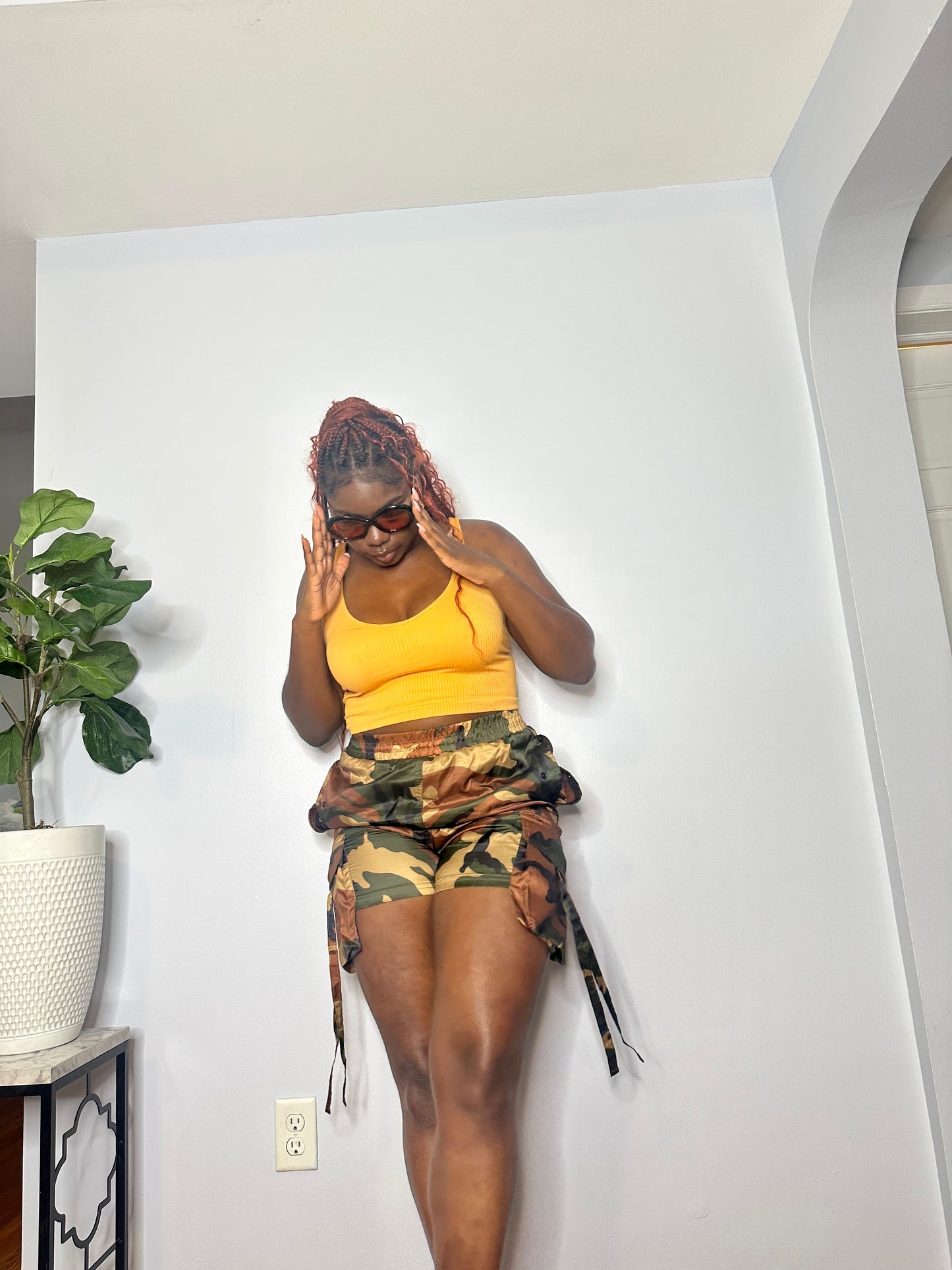 BaeSic Orange Ribbed Tank