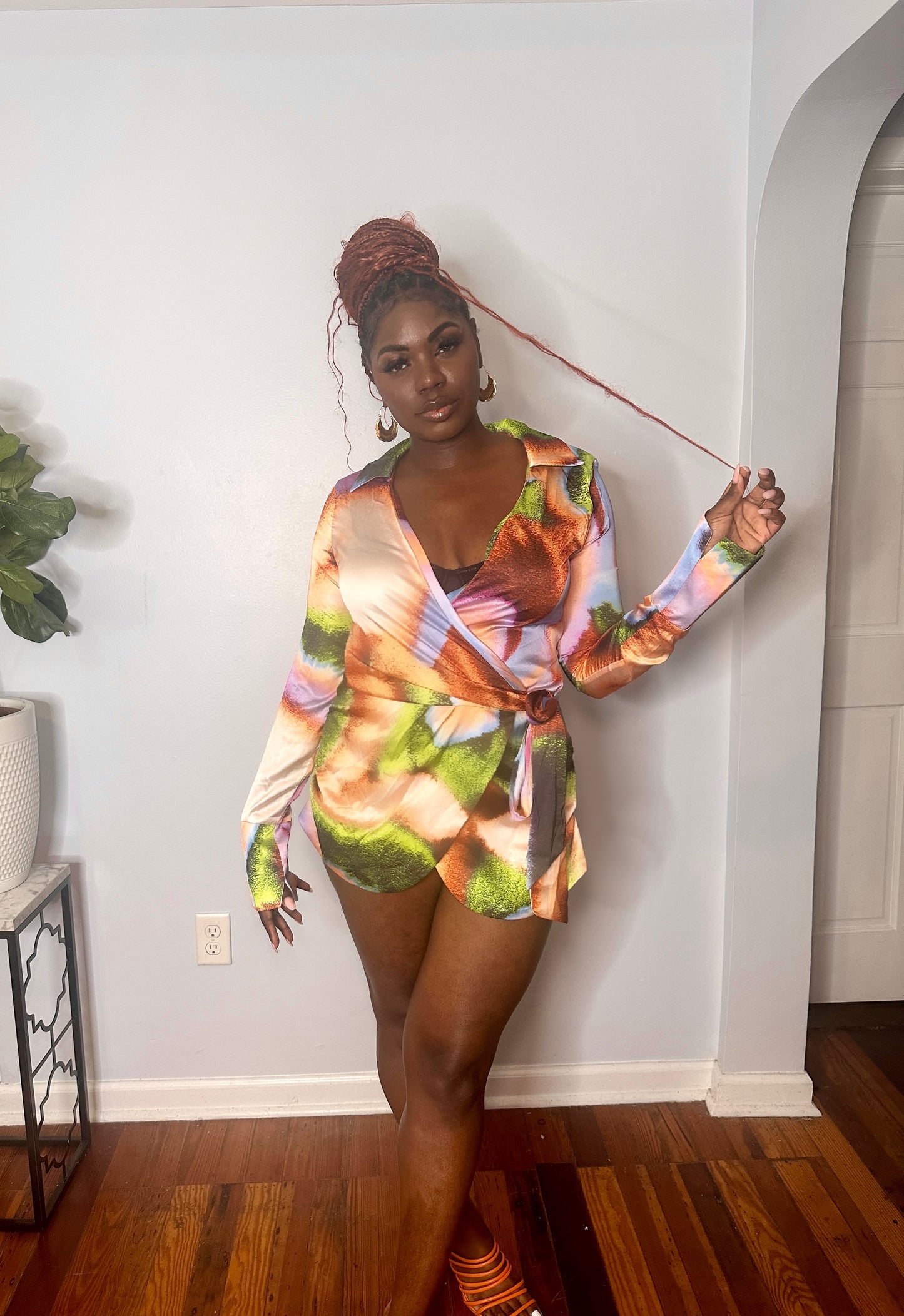 Housewife Printed Wrap Romper