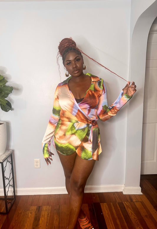 Housewife Printed Wrap Romper