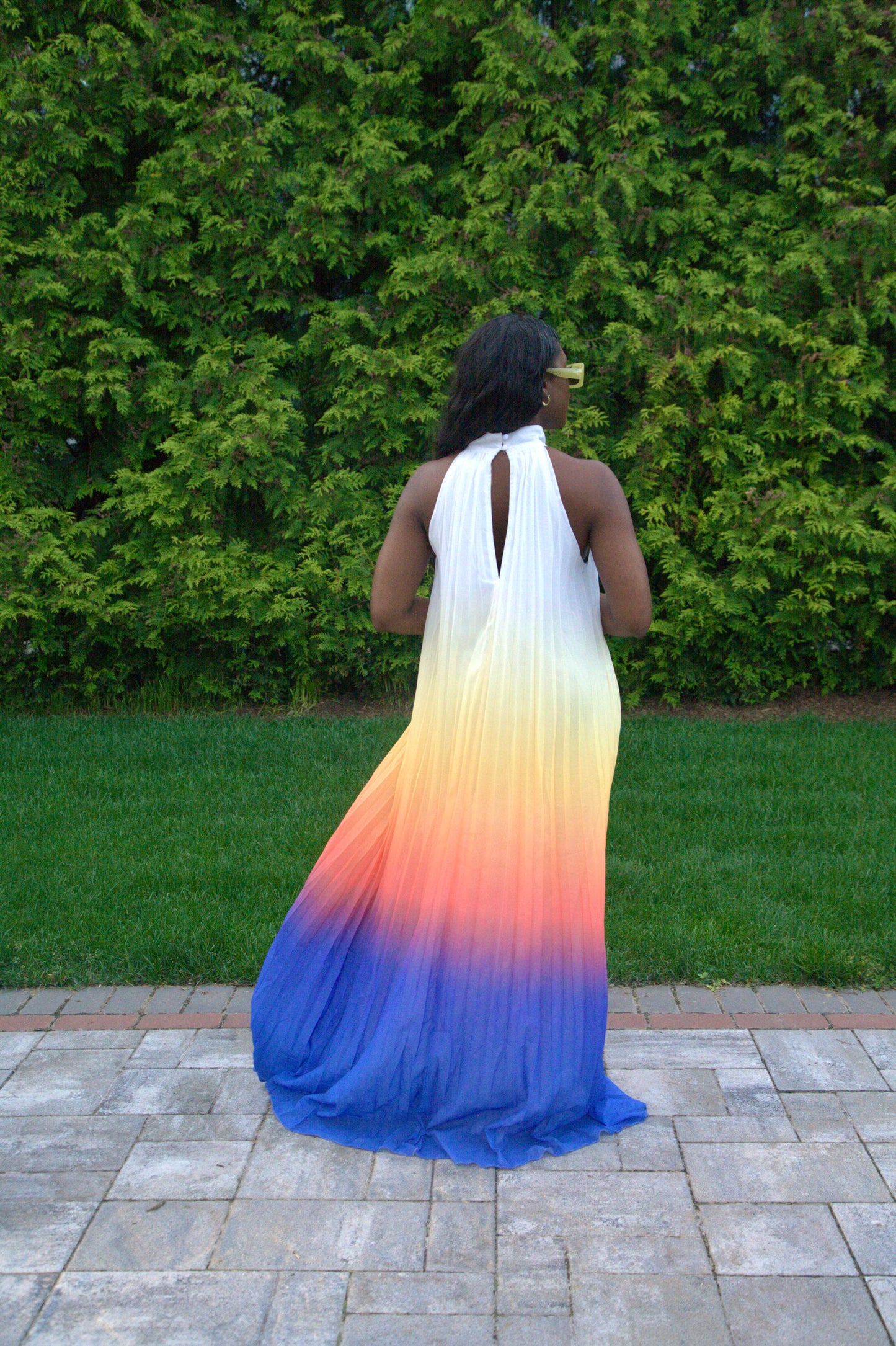 Summer Sunset Maxi Dress ( Multicolor)