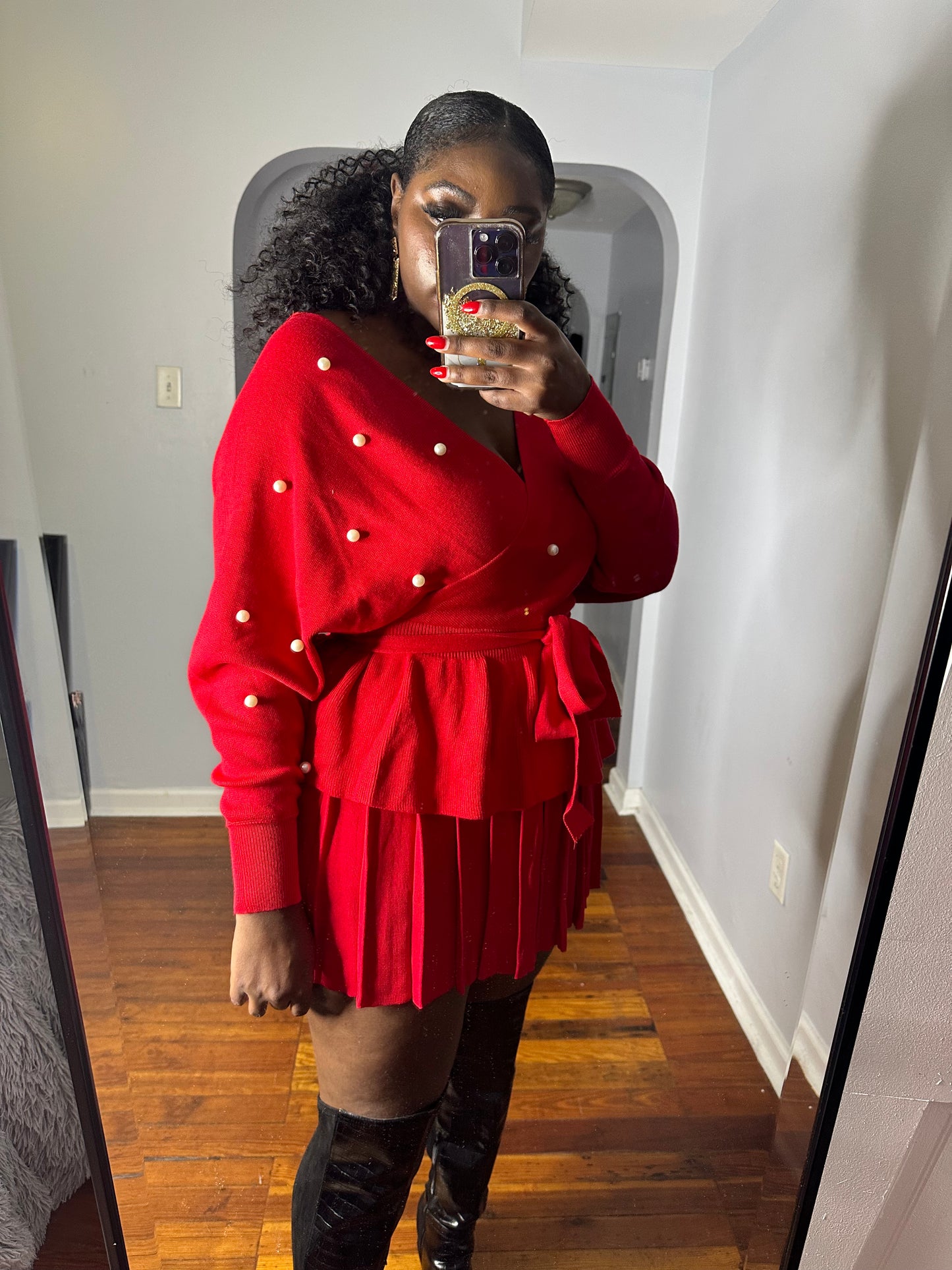 Pleated Vixen Red Skirt