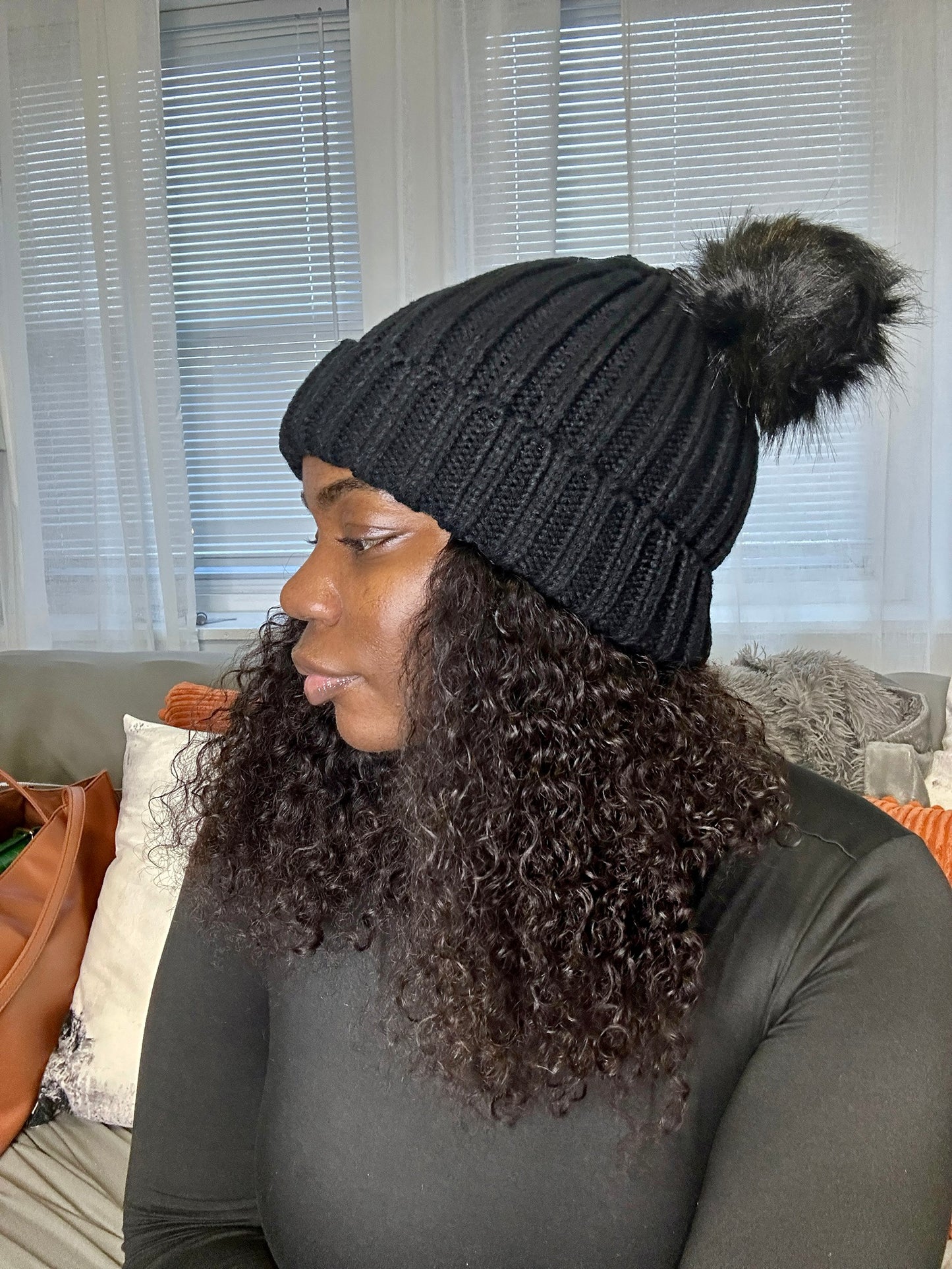 Double Trouble Beanie Hat Black