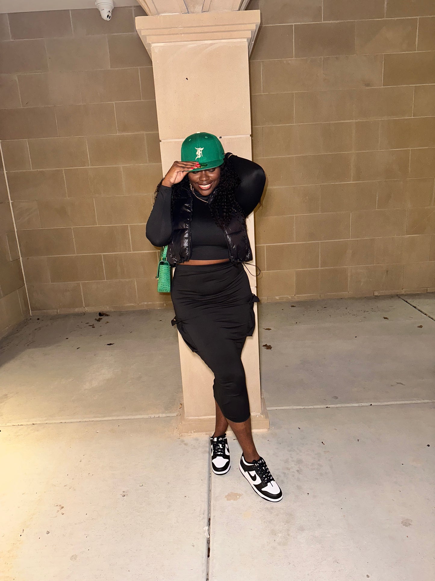 Worth It Black Cargo Skirt Set