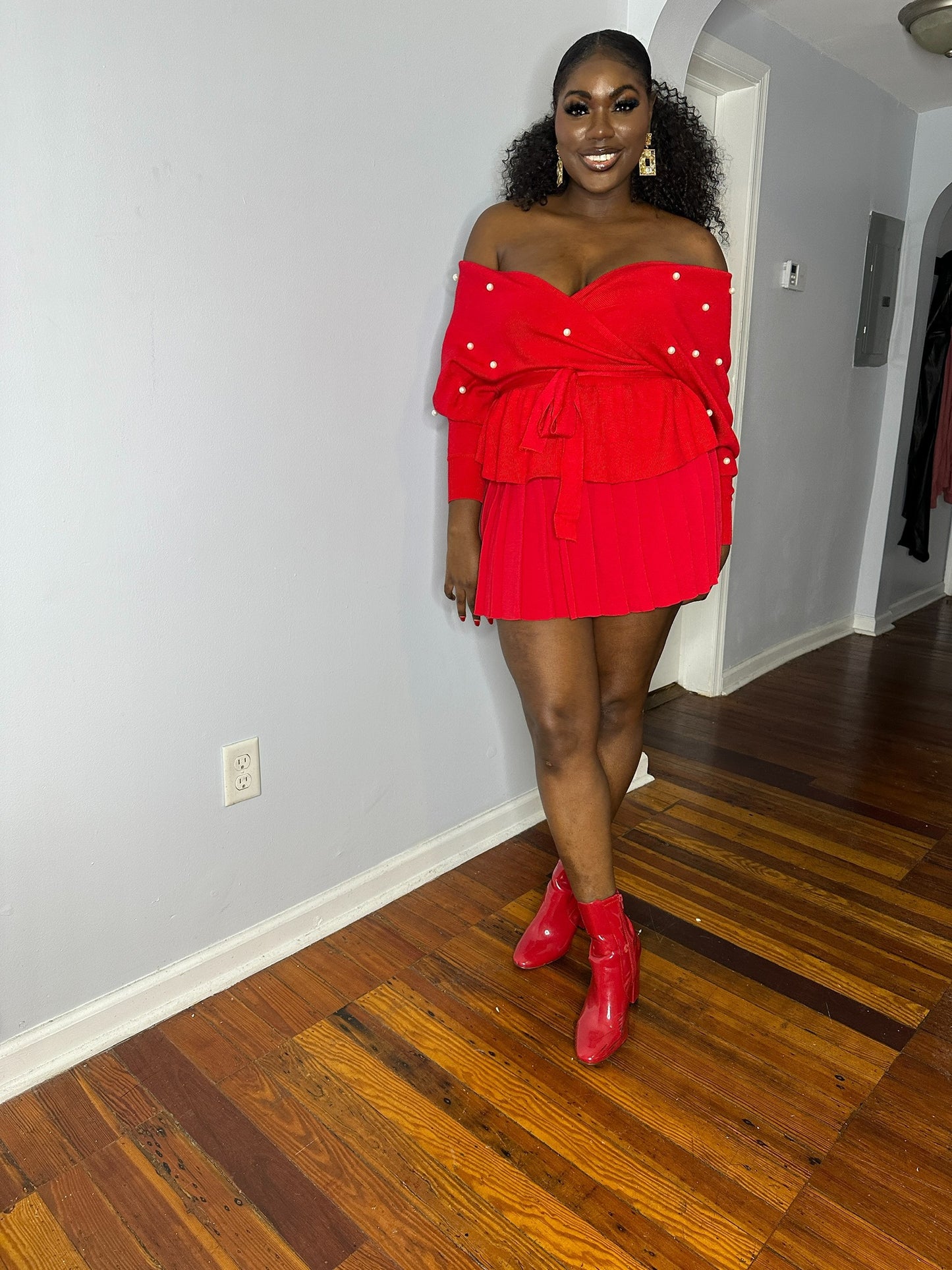 Pleated Vixen Red Skirt