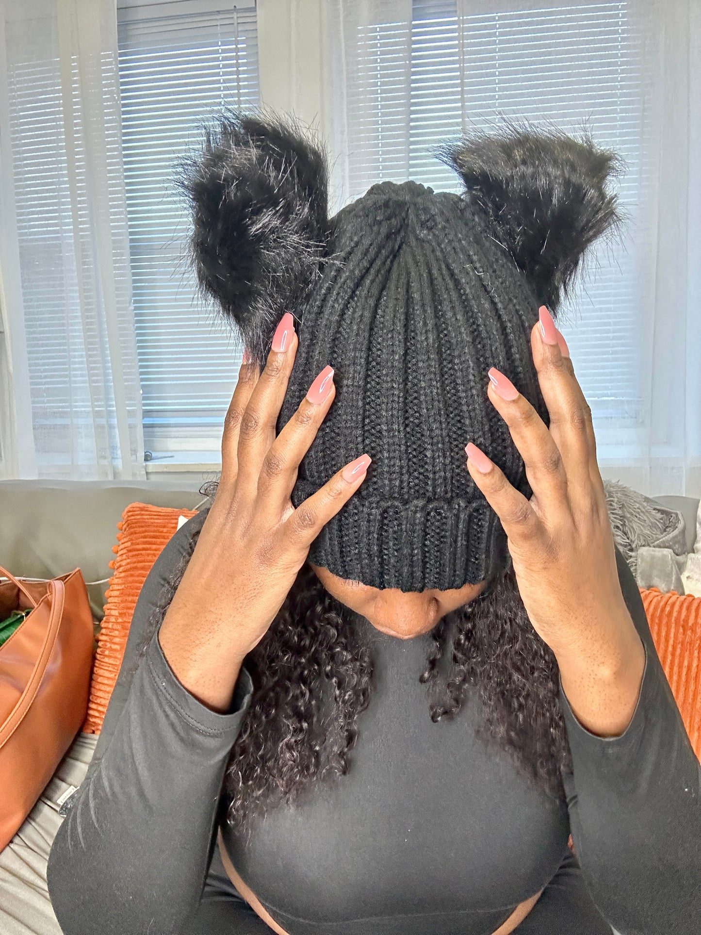 Double Trouble Beanie Hat Black