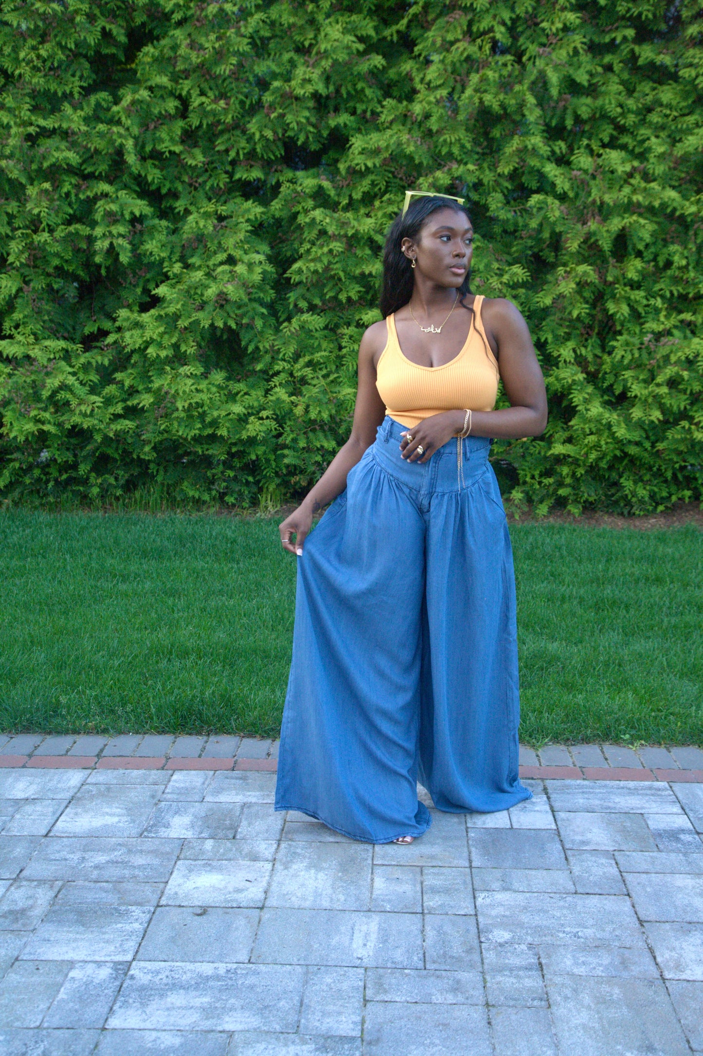 Denim For Days Flare Pants (Medium Wash)
