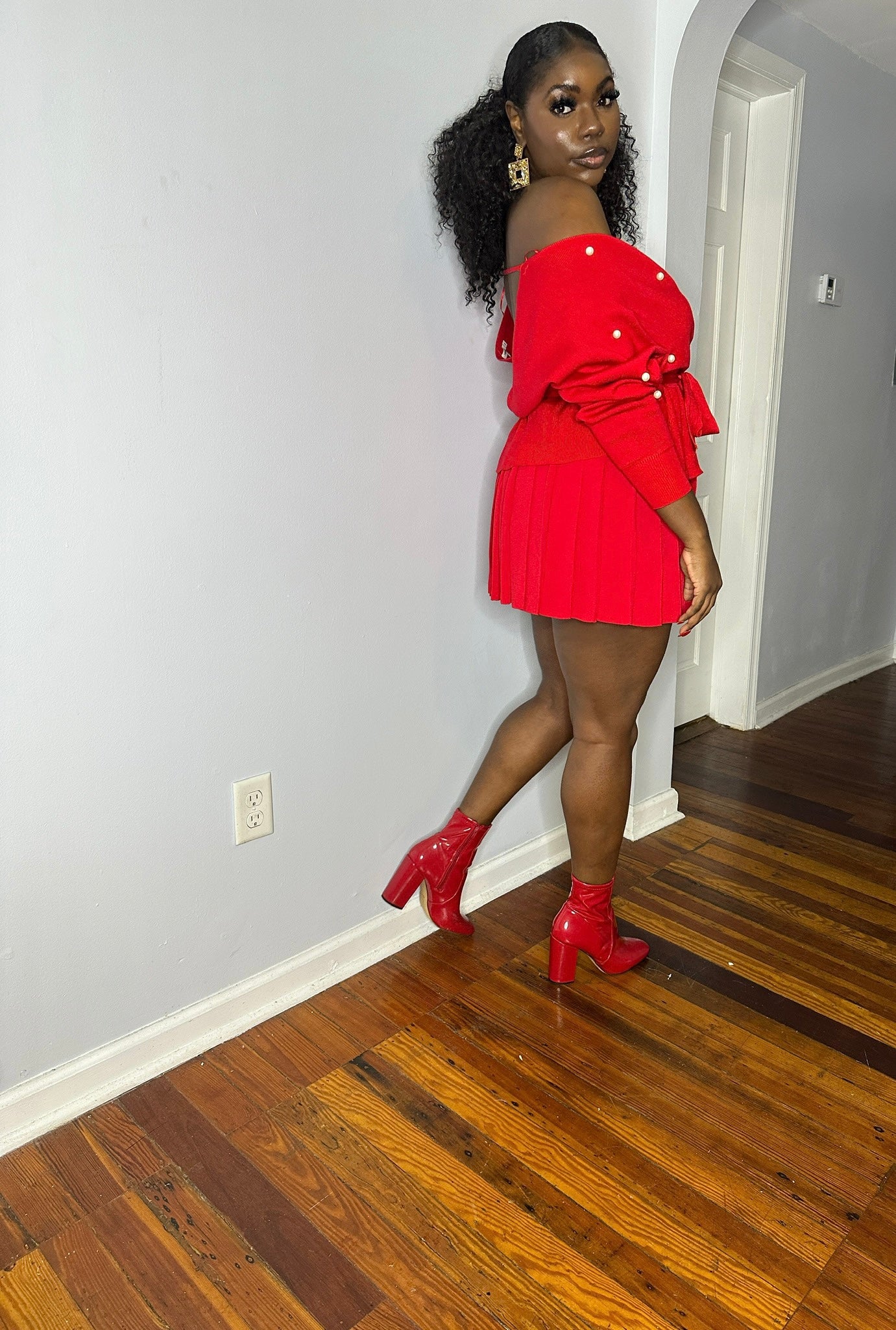 Pleated Vixen Red Skirt