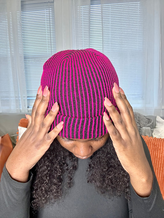 Two Is Better Beanie Hat Pink