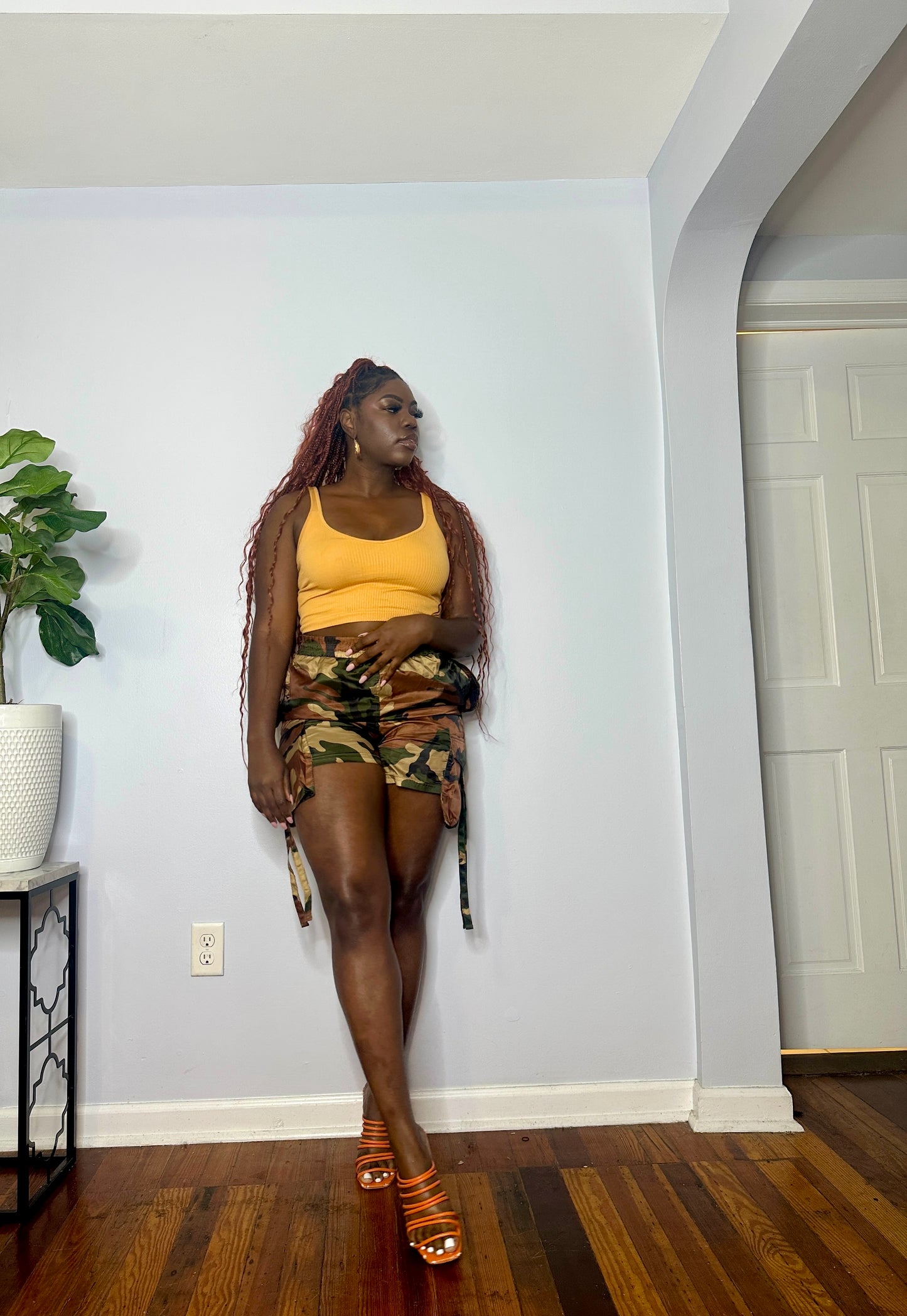 BaeSic Orange Ribbed Tank