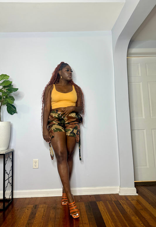 BaeSic Orange Ribbed Tank