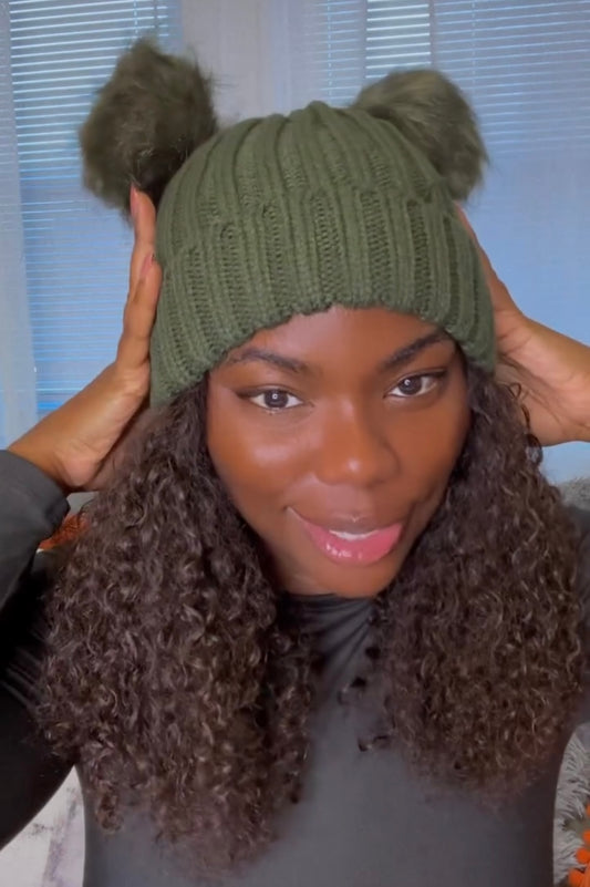 Double Trouble Beanie Hat Green